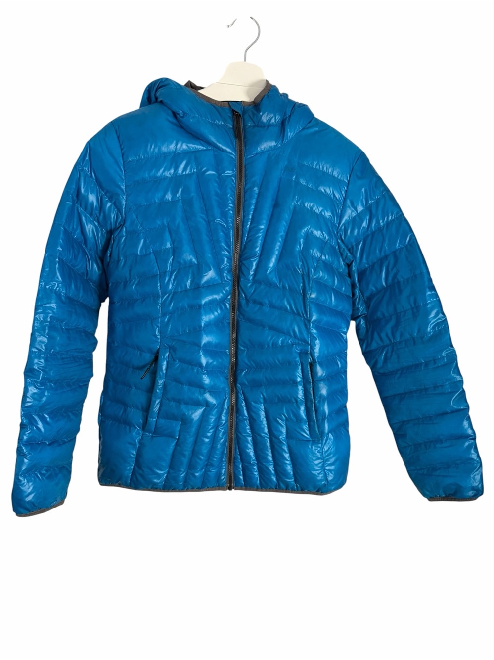 LOLË Blue Lightweight Duck Down Hooded Puffer Jacket size L